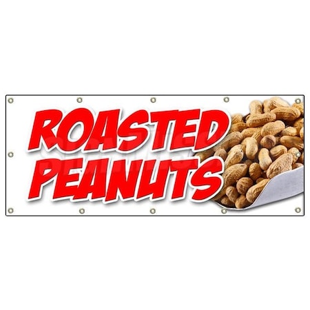 Signmission ROASTED PEANUTS BANNER SIGN fresh hot salted jumbo nut boiled georgia B-120 Roasted Peanuts